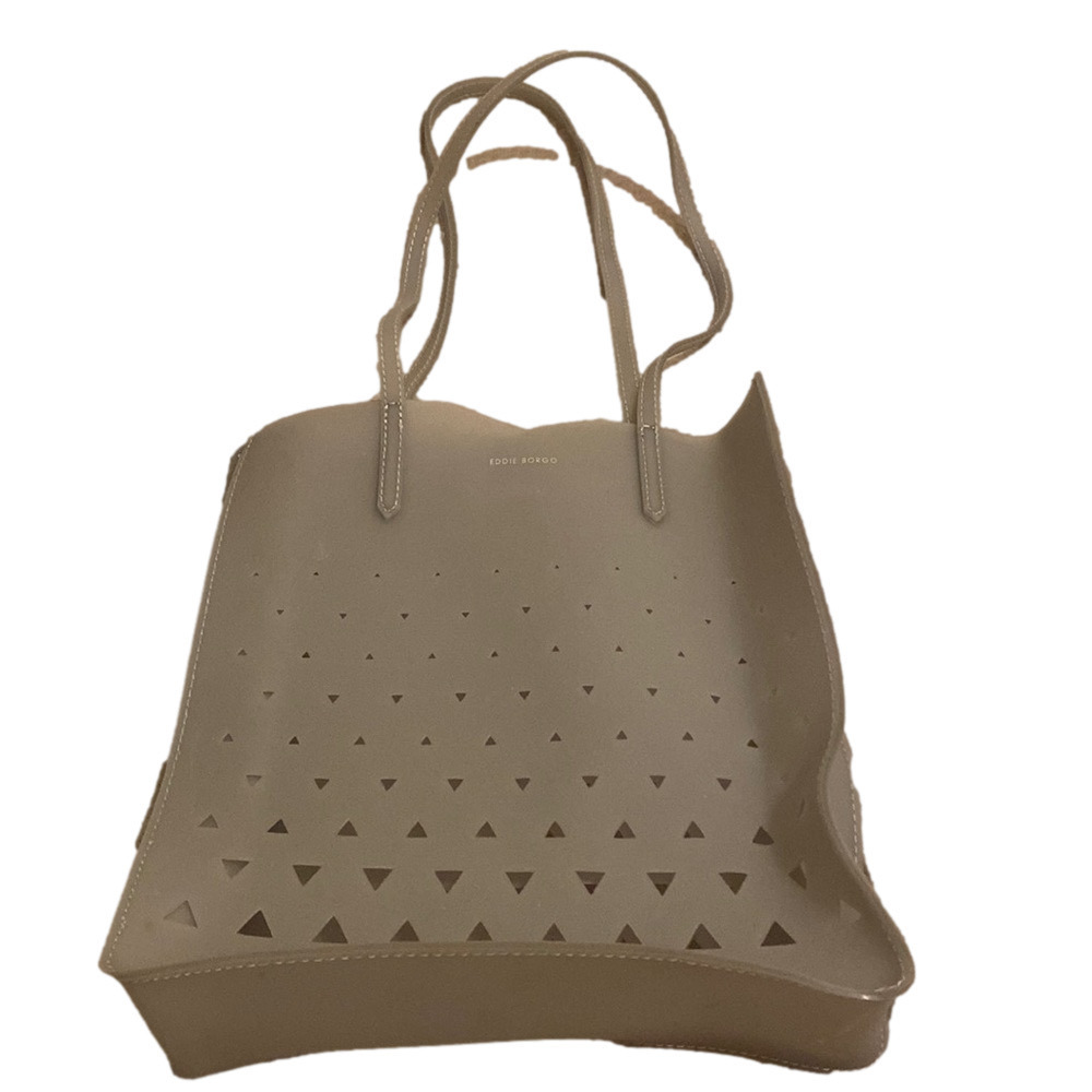 EDDIE BORGO NEIMAN MARCUS GRAY PLASTIC TOTE BAG
